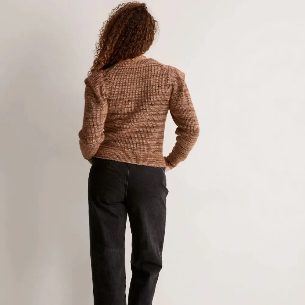 Madewell Brown Space-Dyed Prentess Wool Alpaca Blend Sweater - Size Small
